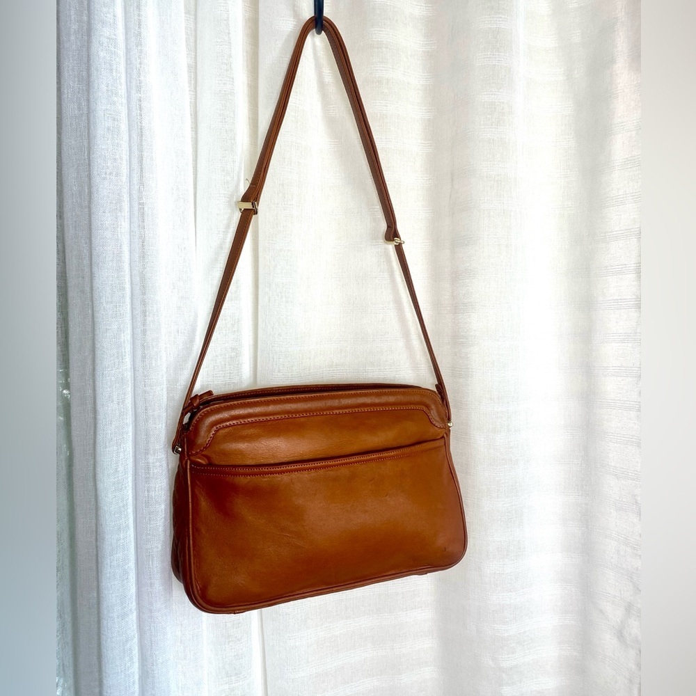 Giambattista Confezioni Brown Leather Crossbody Handbag Leather Lining Italy - Picture 3 of 14